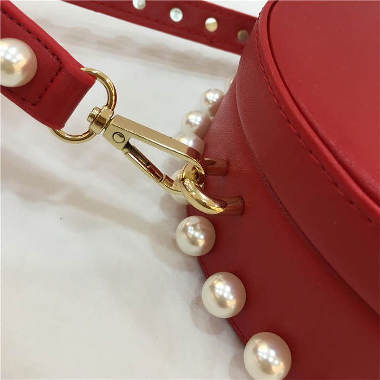 Women's Round Pearl PU Handbag