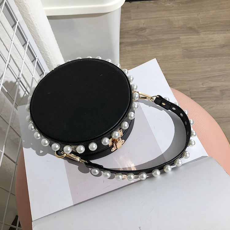 Women's Round Pearl PU Handbag