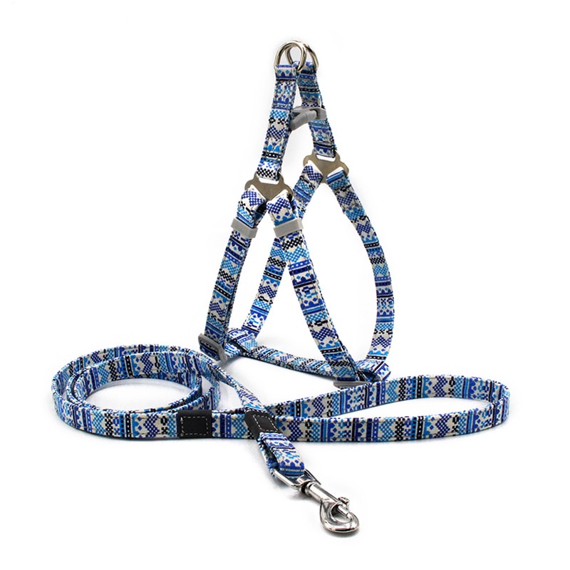 Dog's Boho Print Harness with Leash