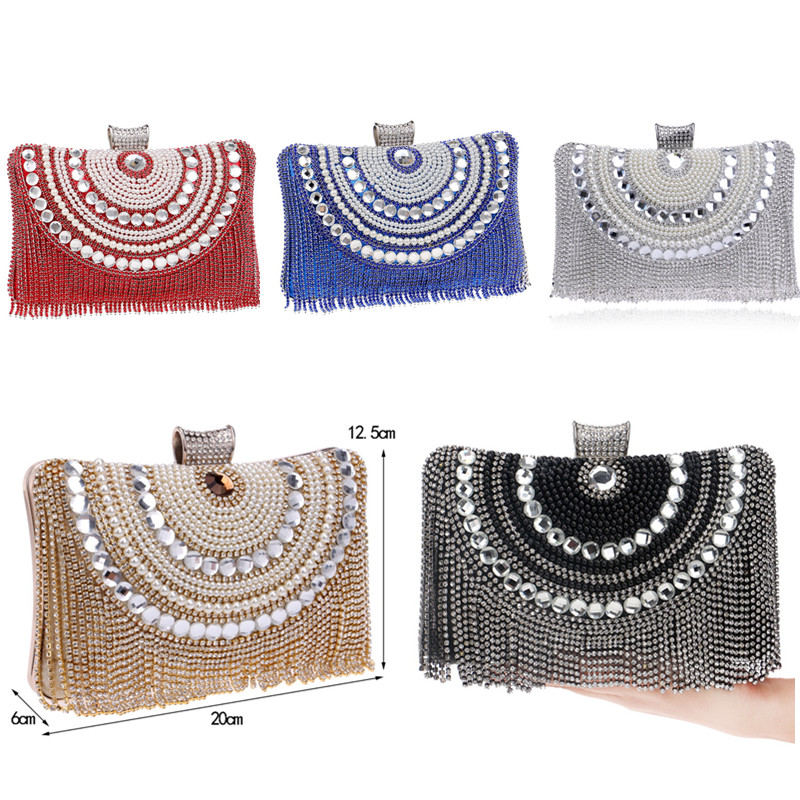 Women's Vintage Style Chain Tassel Clutch