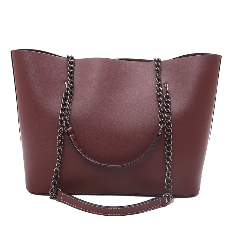 Women's Simple Tote Bag with Chain Handles