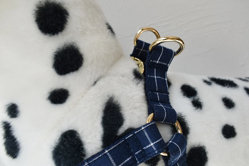 Dog's Plaid Harness and Leash Set