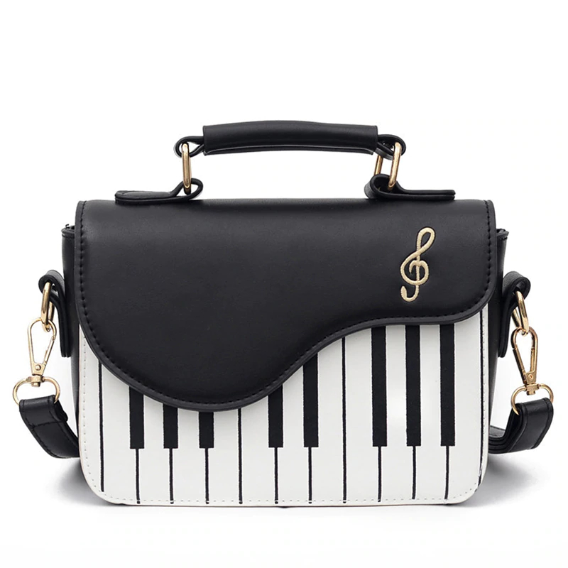 Women's Shoulder Bag in Piano Print