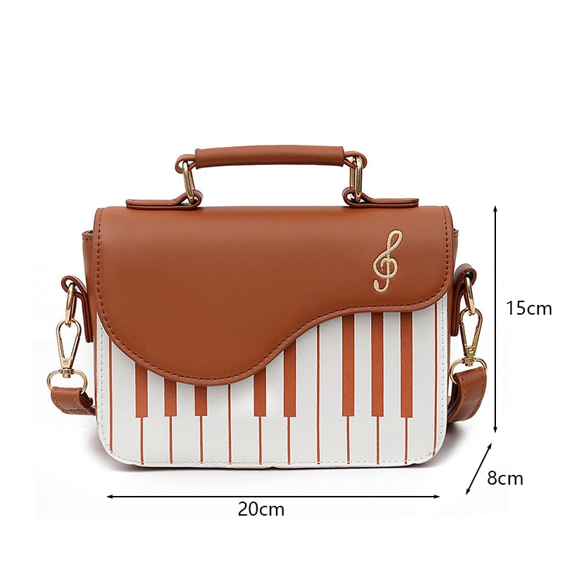 Women's Shoulder Bag in Piano Print