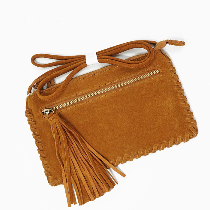 Cute Boho Tasseled Genuine Leather Crossbody Bag