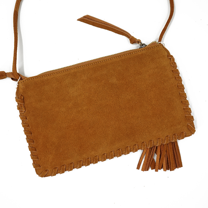 Cute Boho Tasseled Genuine Leather Crossbody Bag