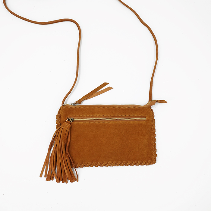 Cute Boho Tasseled Genuine Leather Crossbody Bag