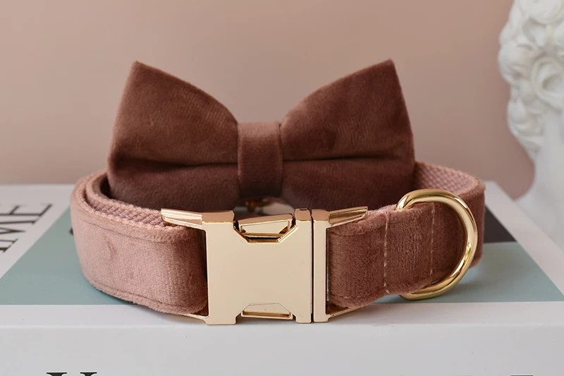 Dog's Personalized Soft Brown Collar