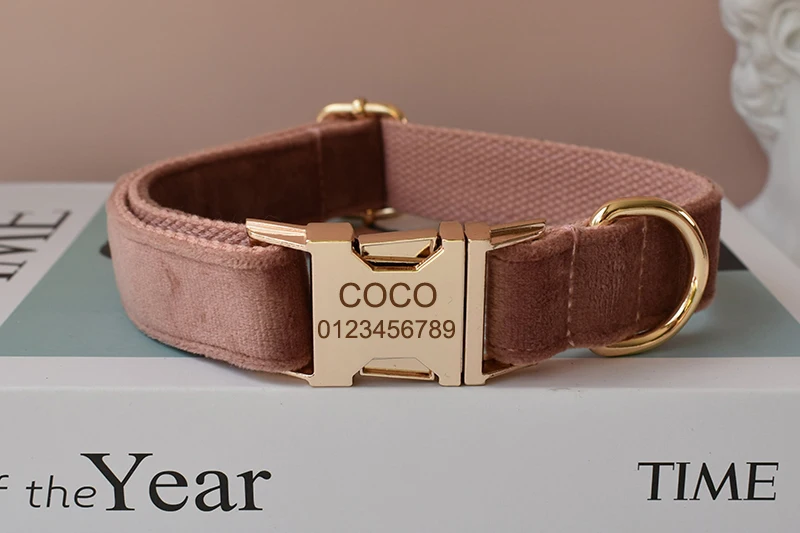 Dog's Personalized Soft Brown Collar